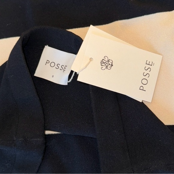 Posse the Label Theo Strapless Dress in Bone/Black Stripe - Picture 2 of 9